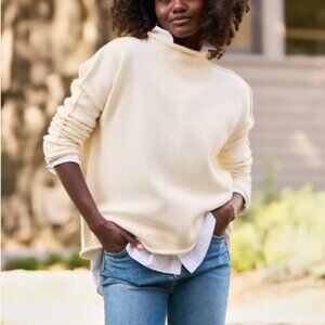 Frank & Eileen Monterey Rolled Funnel Neck Sweater in Cream